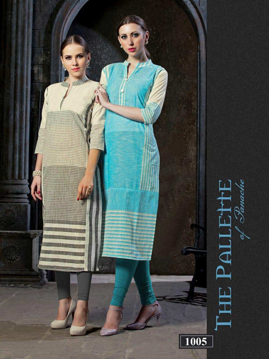 Hitanshi Riya Designer 3D Strips Cotton Kurti Catalog Hitanshi Riya Designer 3D Strips Cotton Kurti Catalog