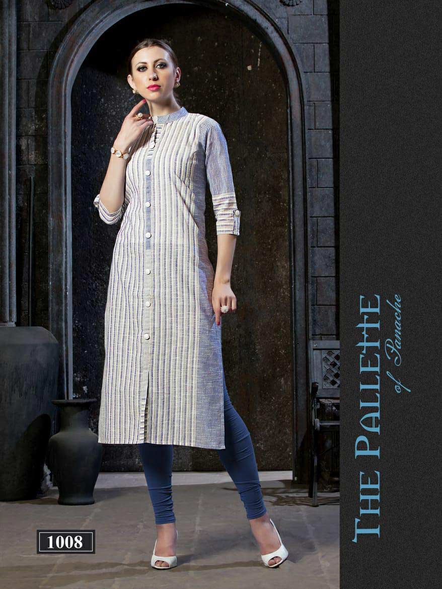 Hitanshi Riya Designer 3D Strips Cotton Kurti Catalog Hitanshi Riya Designer 3D Strips Cotton Kurti Catalog