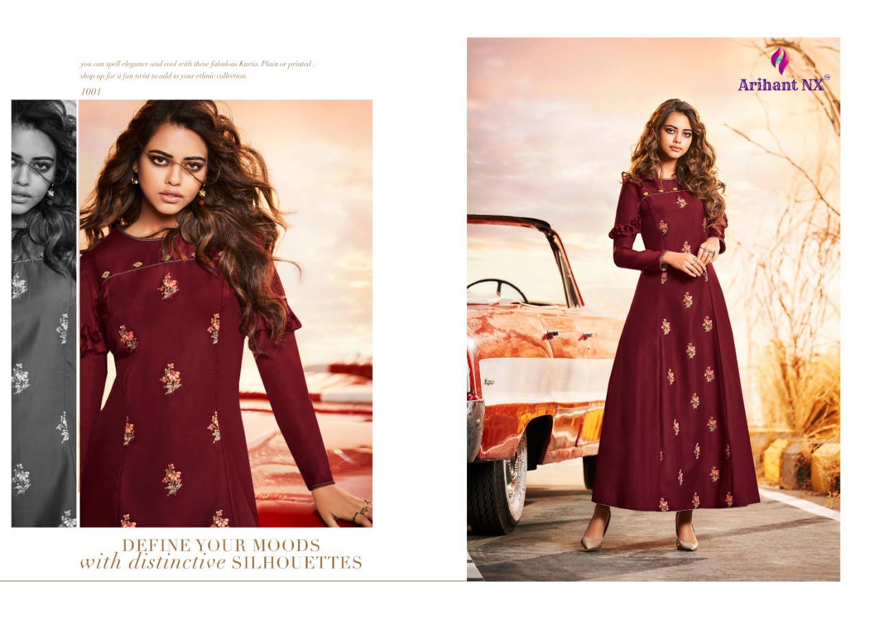 Impressive Arihant Nx Silk A-Line Wholesale Kurti Impressive Arihant Nx Silk A-Line Wholesale Kurti