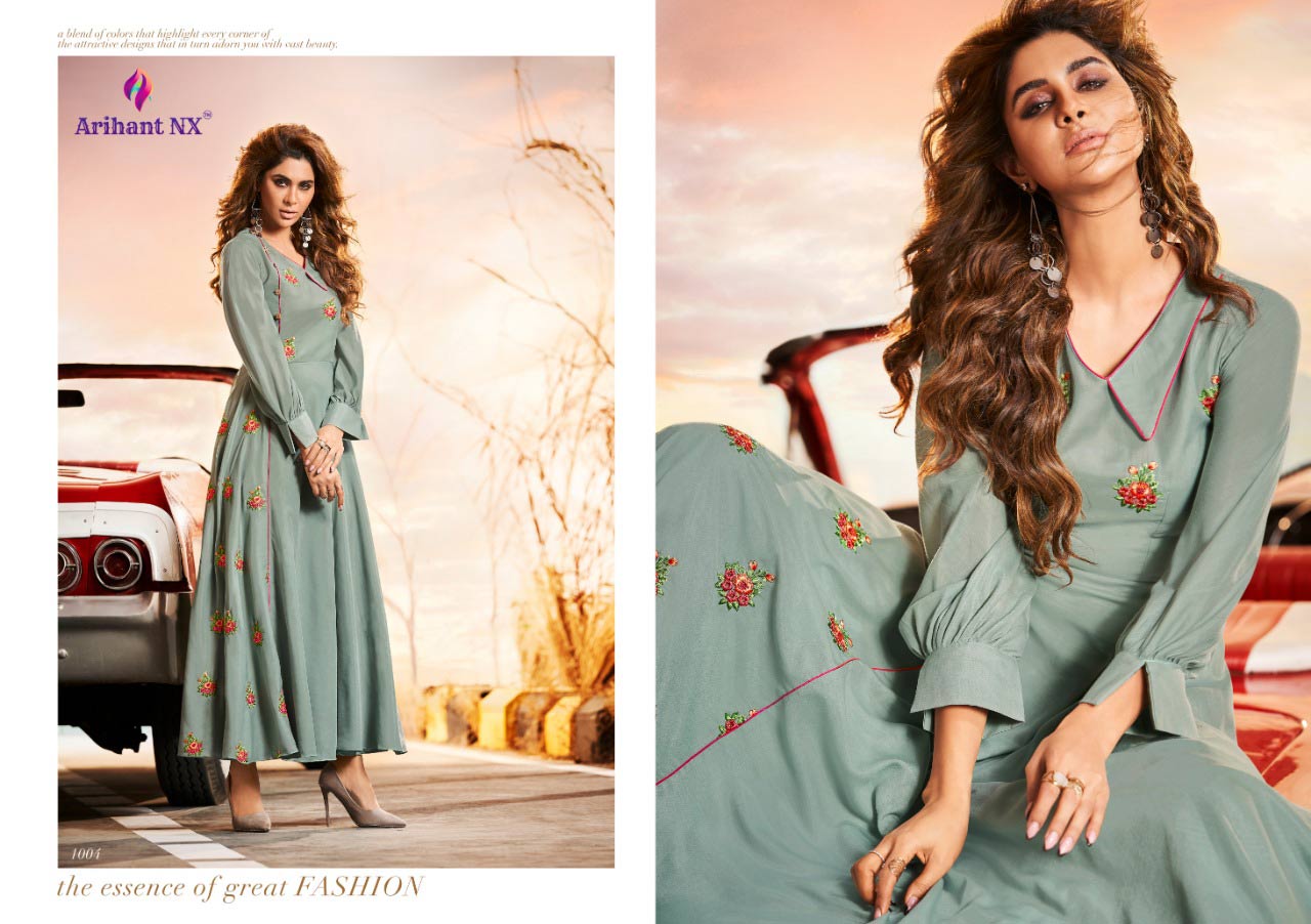 Impressive Arihant Nx Silk A-Line Wholesale Kurti Impressive Arihant Nx Silk A-Line Wholesale Kurti