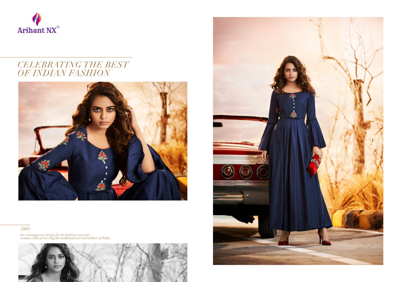 Impressive Arihant Nx Silk A-Line Wholesale Kurti Impressive Arihant Nx Silk A-Line Wholesale Kurti