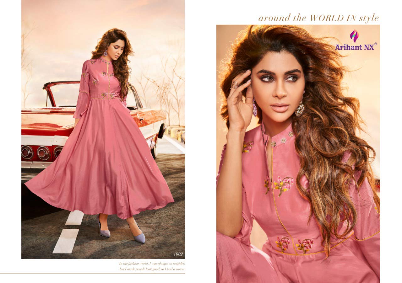 Impressive Arihant Nx Silk A-Line Wholesale Kurti Impressive Arihant Nx Silk A-Line Wholesale Kurti
