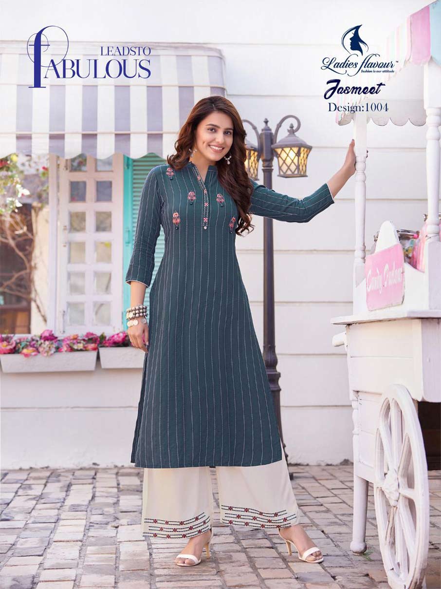 Jasmeet Rayon Strip Kurti Manufacturer Jasmeet Rayon Strip Kurti Manufacturer