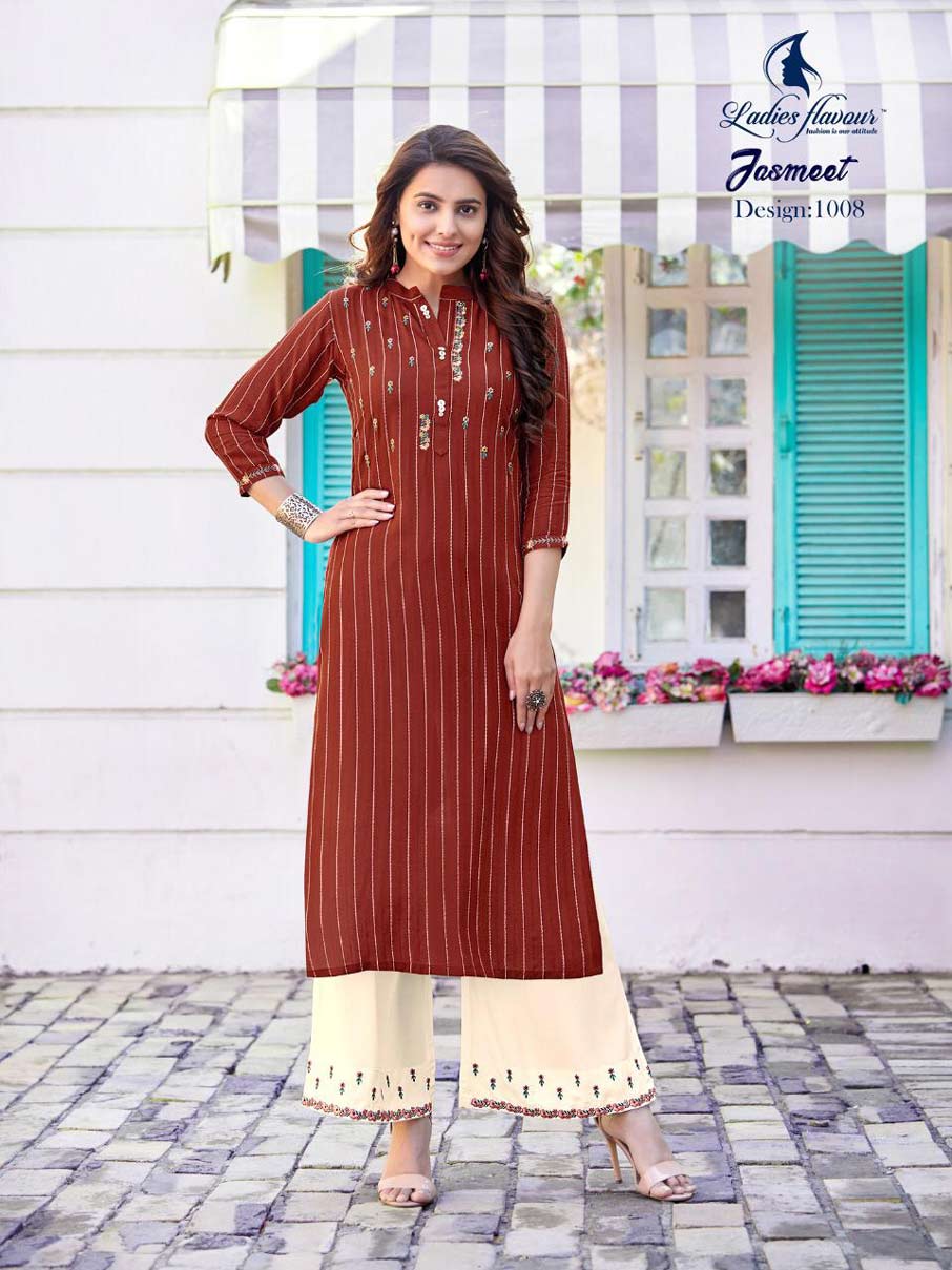Jasmeet Rayon Strip Kurti Manufacturer Jasmeet Rayon Strip Kurti Manufacturer