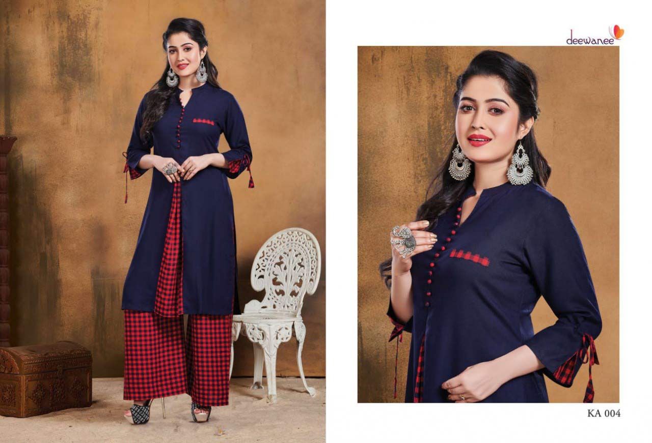 Kareena Deewanee Rayon Print Palazzo Kurti Set Kareena Deewanee Rayon Print Palazzo Kurti Set