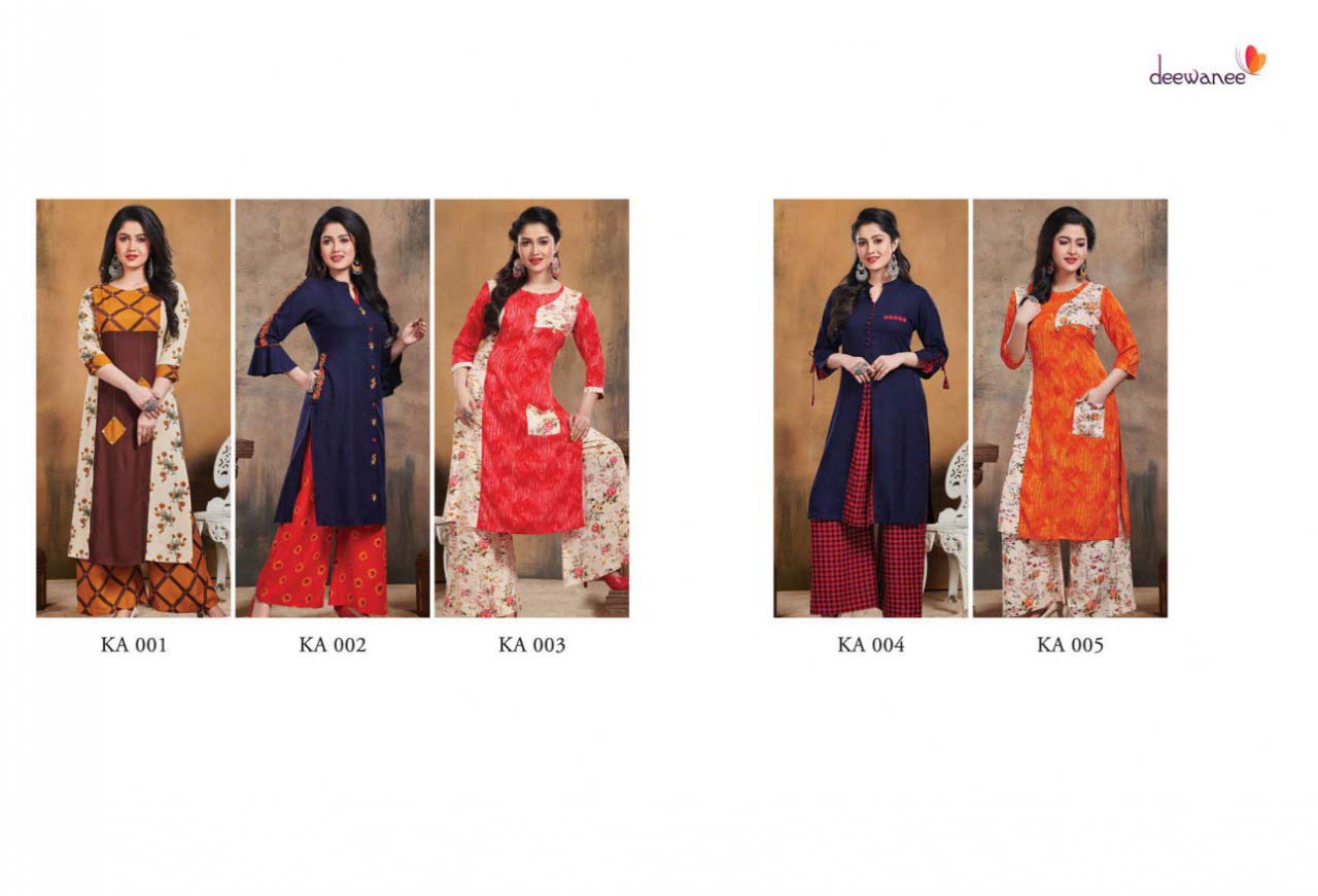 Kareena Deewanee Rayon Print Palazzo Kurti Set Kareena Deewanee Rayon Print Palazzo Kurti Set