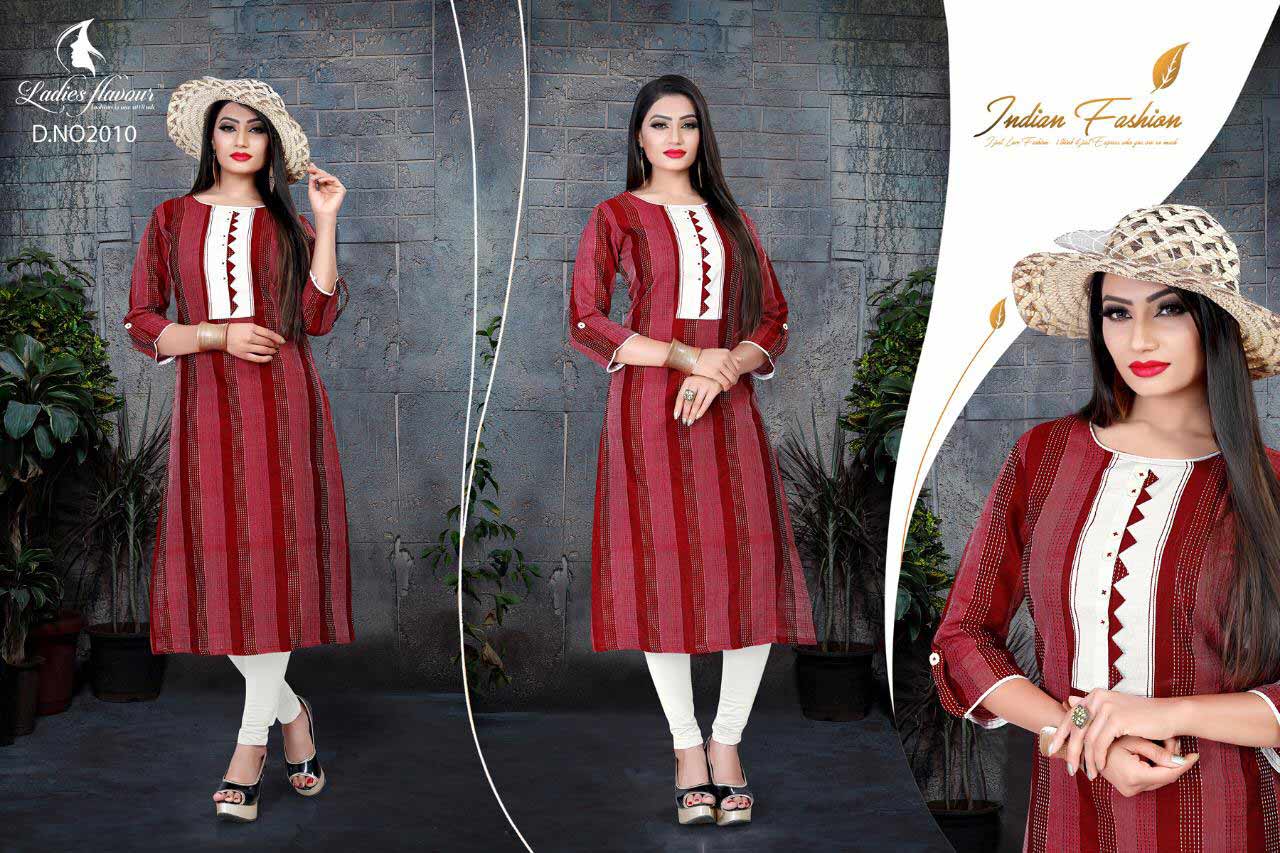Kastoore Ladies Flavour Weaving Stripes Straight Kurti Kastoore Ladies Flavour Weaving Stripes Straight Kurti