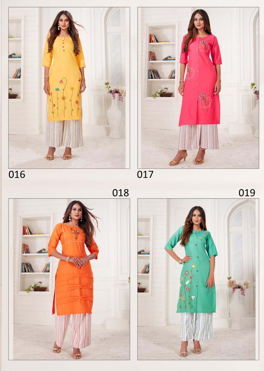 Kia Cotton Print Palazzo Kurtis Catalog Set Kia Cotton Print Palazzo Kurtis Catalog Set