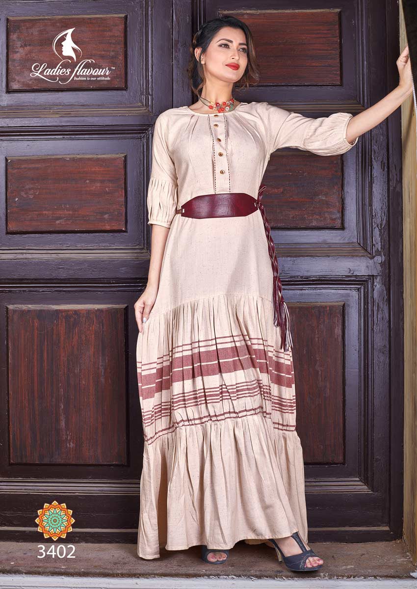 Laher Ladies Flavour Doted Rayon Stripe Kurti Sets Laher Ladies Flavour Doted Rayon Stripe Kurti Sets