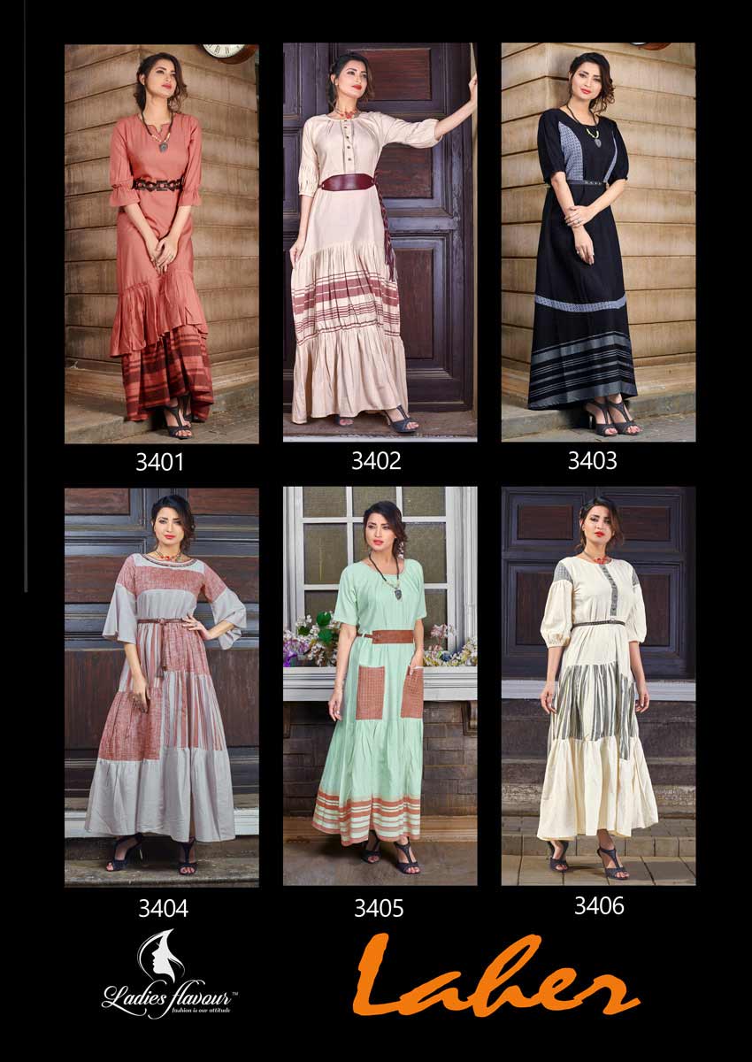 Laher Ladies Flavour Doted Rayon Stripe Kurti Sets Laher Ladies Flavour Doted Rayon Stripe Kurti Sets