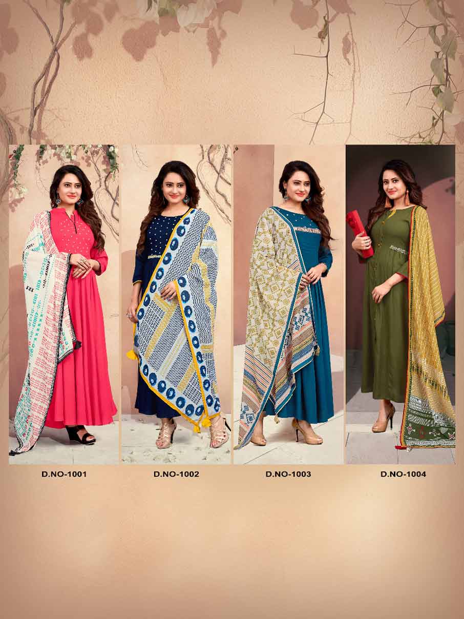 Lotus 12Angel Printed Wholesale Dupatta Gown Lotus 12Angel Printed Wholesale Dupatta Gown