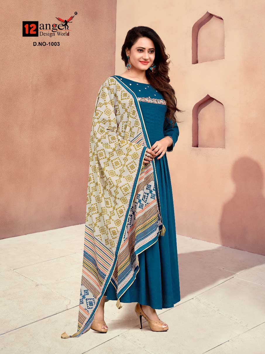Lotus 12Angel Printed Wholesale Dupatta Gown Lotus 12Angel Printed Wholesale Dupatta Gown
