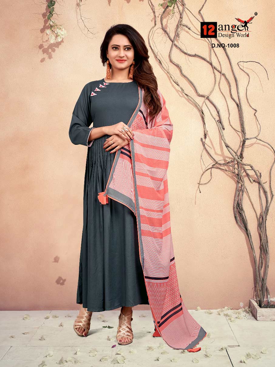 Lotus 12Angel Printed Wholesale Dupatta Gown Lotus 12Angel Printed Wholesale Dupatta Gown
