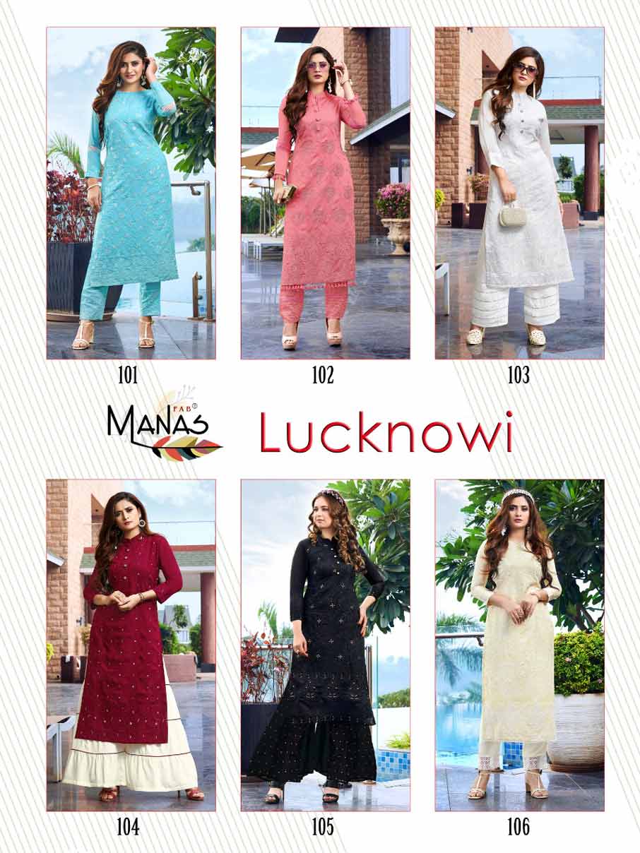 Manas Design Lucknowi Fancy Kurti Catalog Manas Design Lucknowi Fancy Kurti Catalog