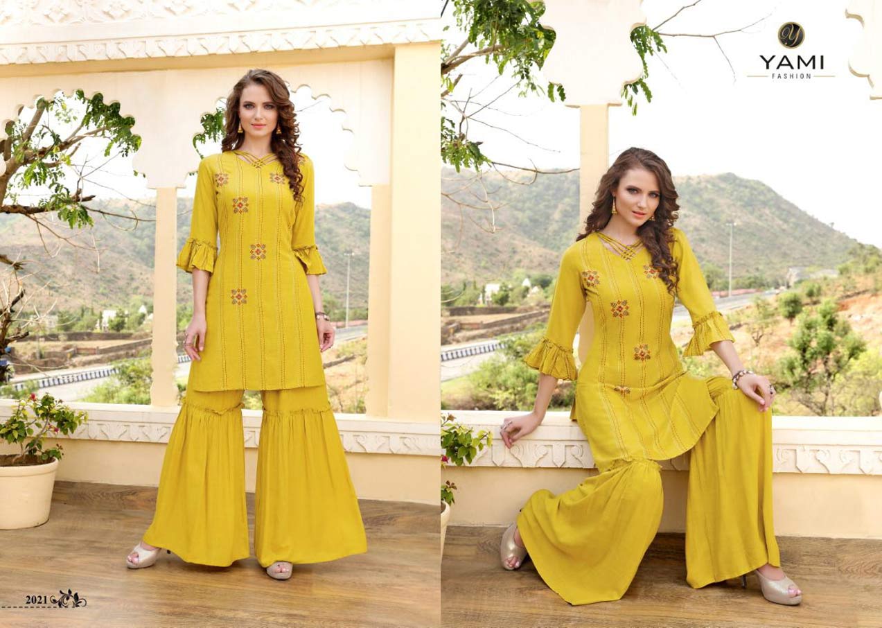 Mallika Yami Fashion Sharara Embroidery Kurtis Mallika Yami Fashion Sharara Embroidery Kurtis