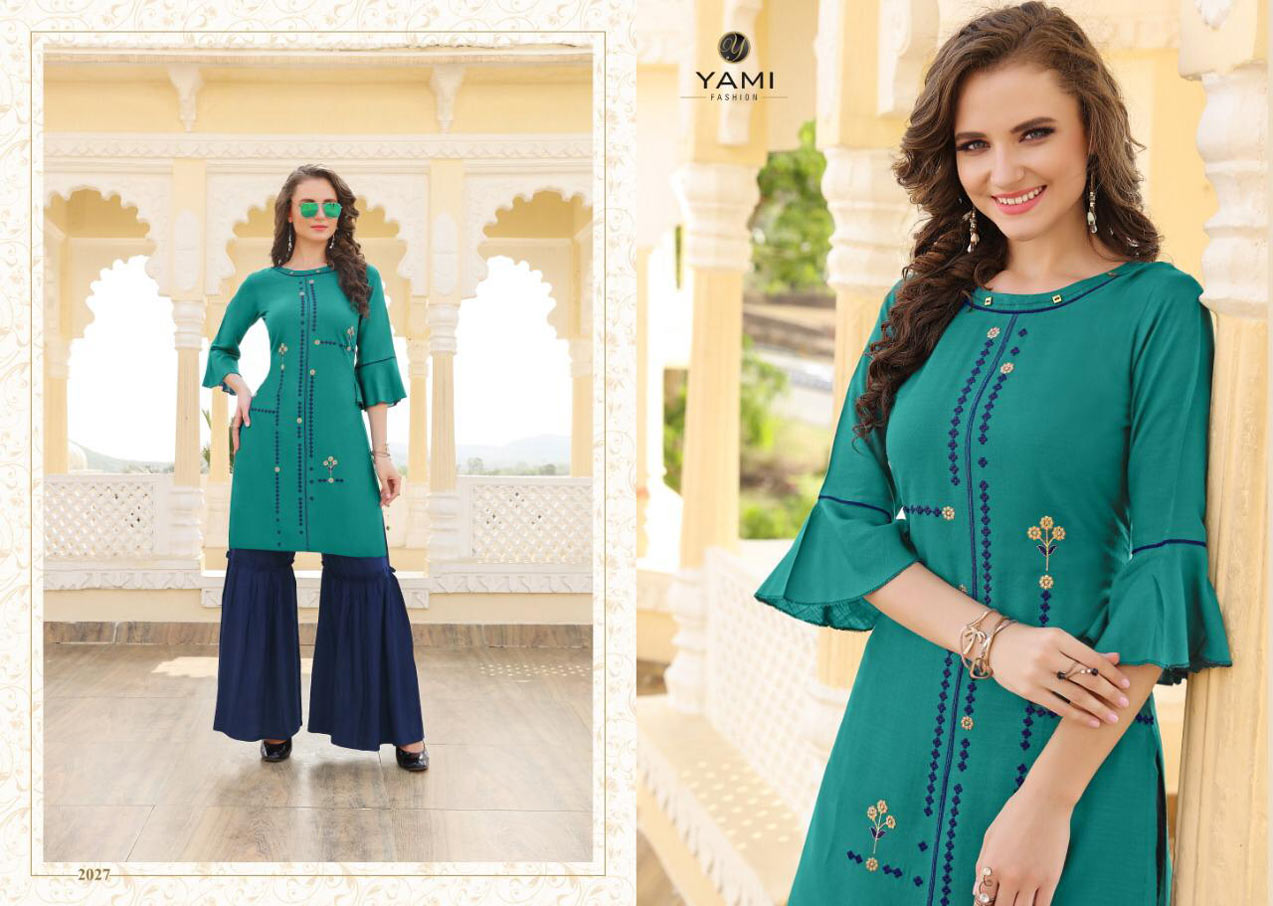 Mallika Yami Fashion Sharara Embroidery Kurtis Mallika Yami Fashion Sharara Embroidery Kurtis