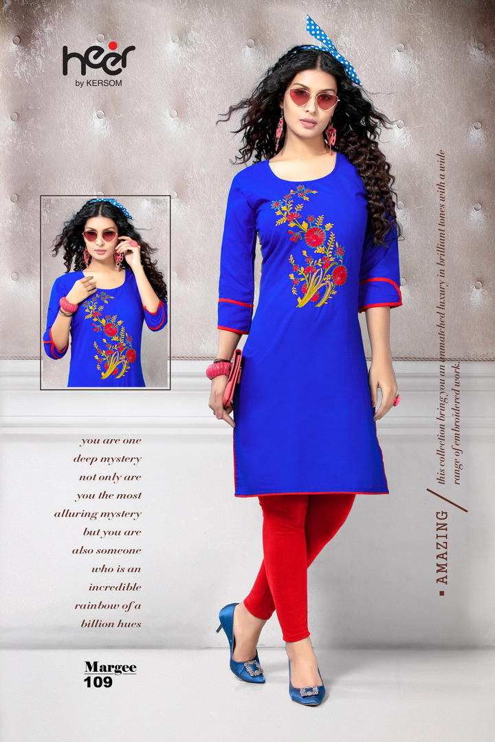 Margee Embroidery Short Kurti Design by Heer Margee Embroidery Short Kurti Design by Heer