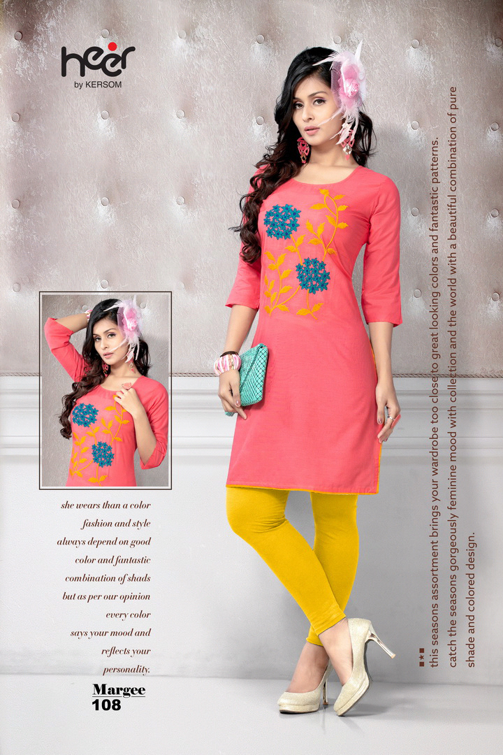 Margee Embroidery Short Kurti Design by Heer Margee Embroidery Short Kurti Design by Heer