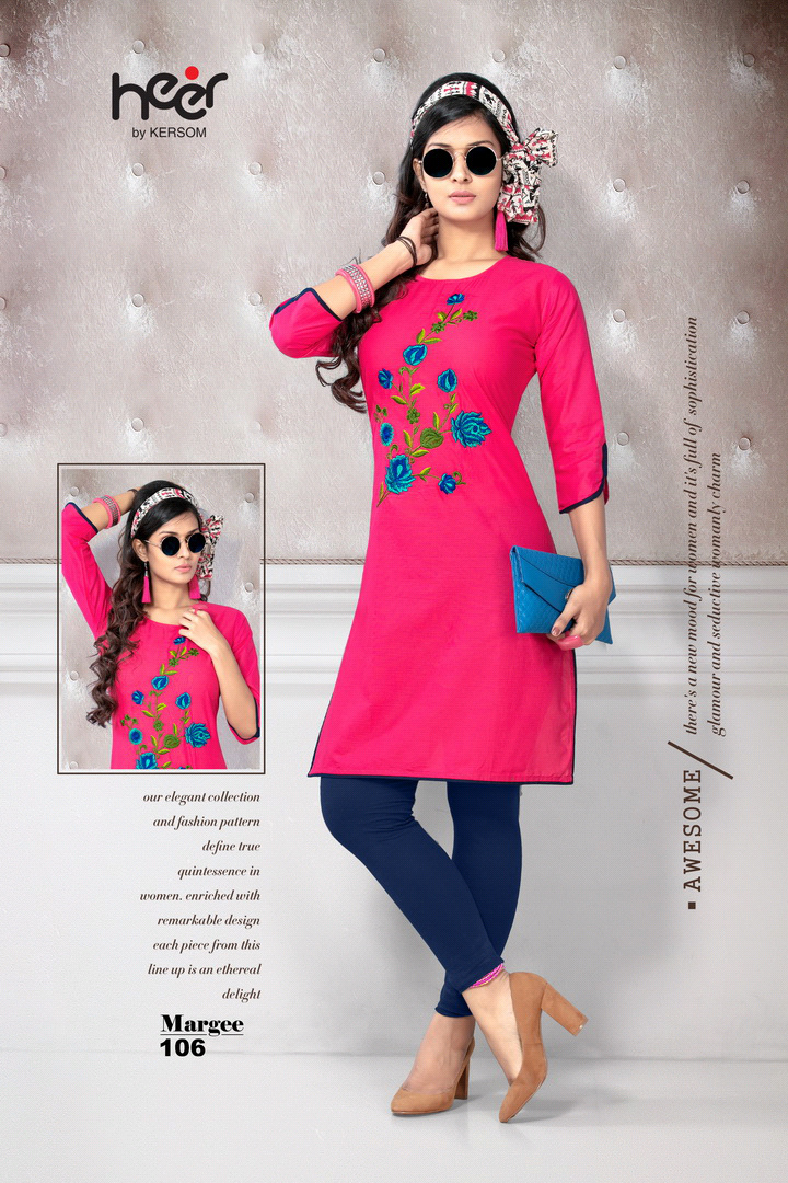 Margee Embroidery Short Kurti Design by Heer Margee Embroidery Short Kurti Design by Heer