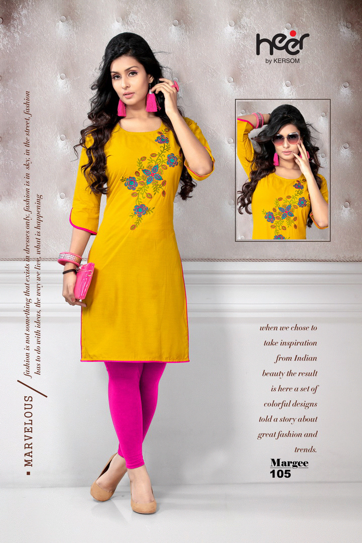 Margee Embroidery Short Kurti Design by Heer Margee Embroidery Short Kurti Design by Heer