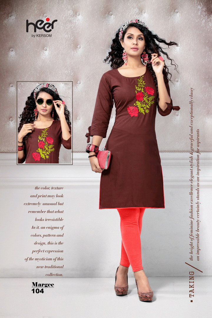 Margee Embroidery Short Kurti Design by Heer Margee Embroidery Short Kurti Design by Heer