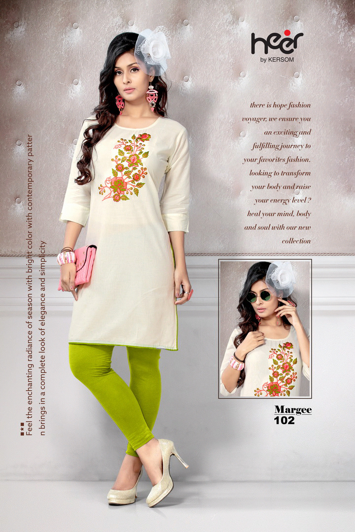 Margee Embroidery Short Kurti Design by Heer Margee Embroidery Short Kurti Design by Heer