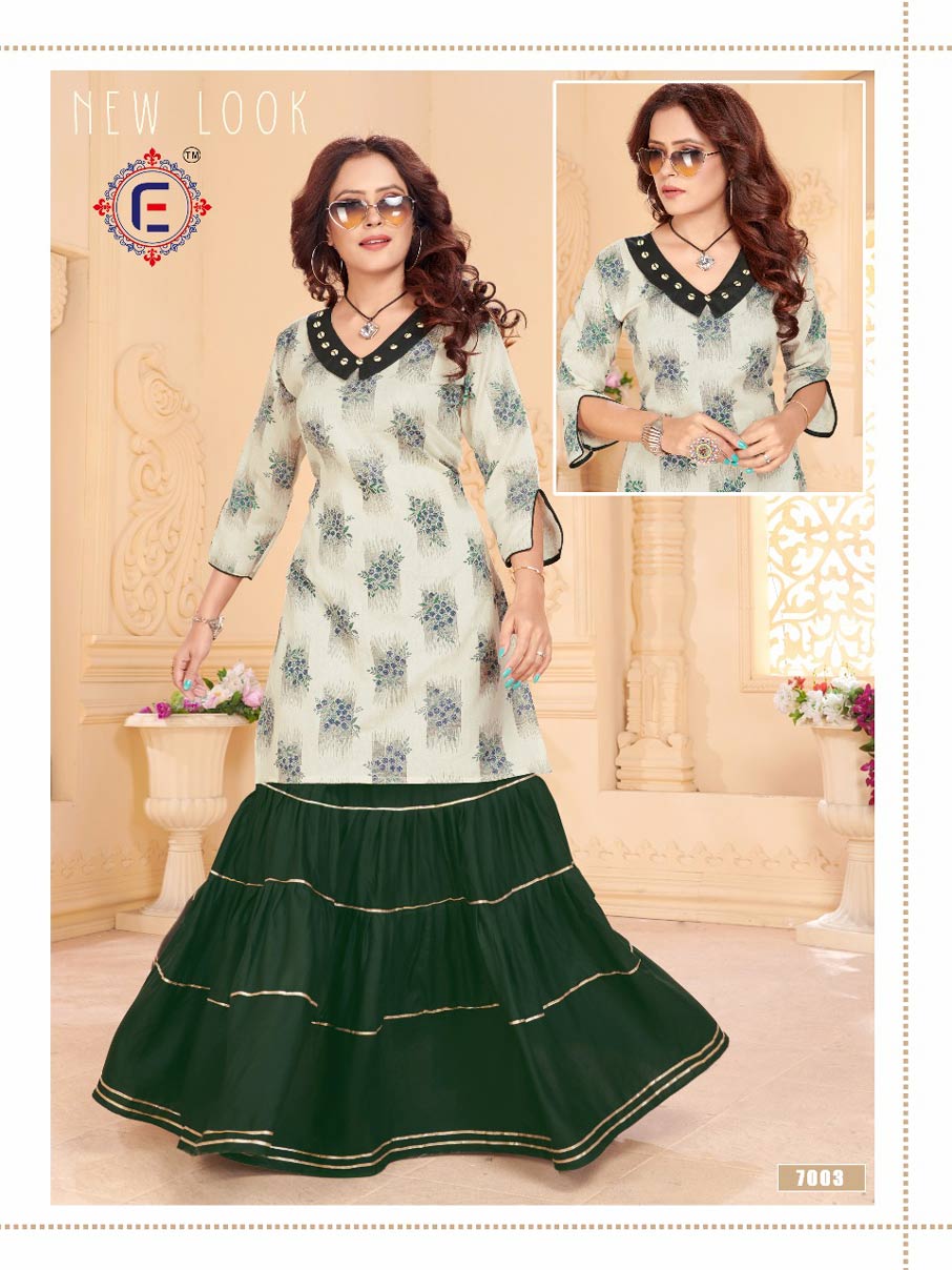 Muskan Elina Full Flair Rayon Printed Long Kurti Muskan Elina Full Flair Rayon Printed Long Kurti