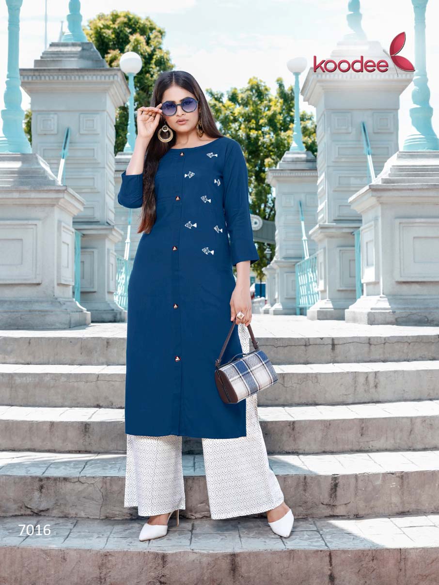 Pahechan-4 Koodee Printed Palazzo Handwork Kurti Pahechan-4 Koodee Printed Palazzo Handwork Kurti
