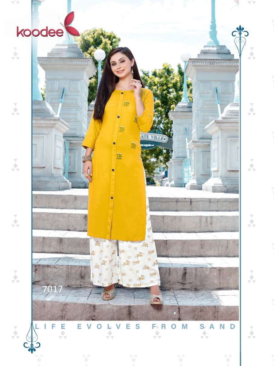Pahechan-4 Koodee Printed Palazzo Handwork Kurti Pahechan-4 Koodee Printed Palazzo Handwork Kurti