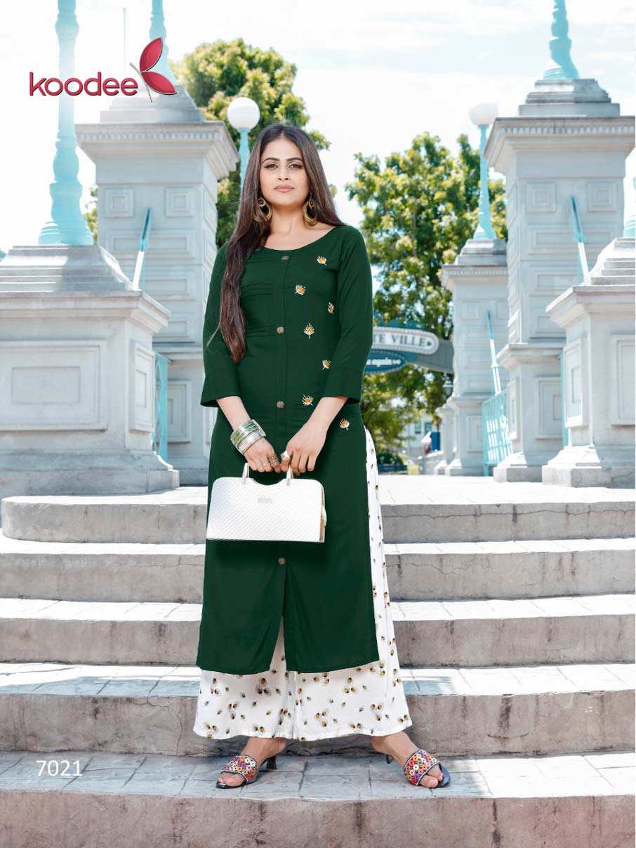 Pahechan-4 Koodee Printed Palazzo Handwork Kurti Pahechan-4 Koodee Printed Palazzo Handwork Kurti