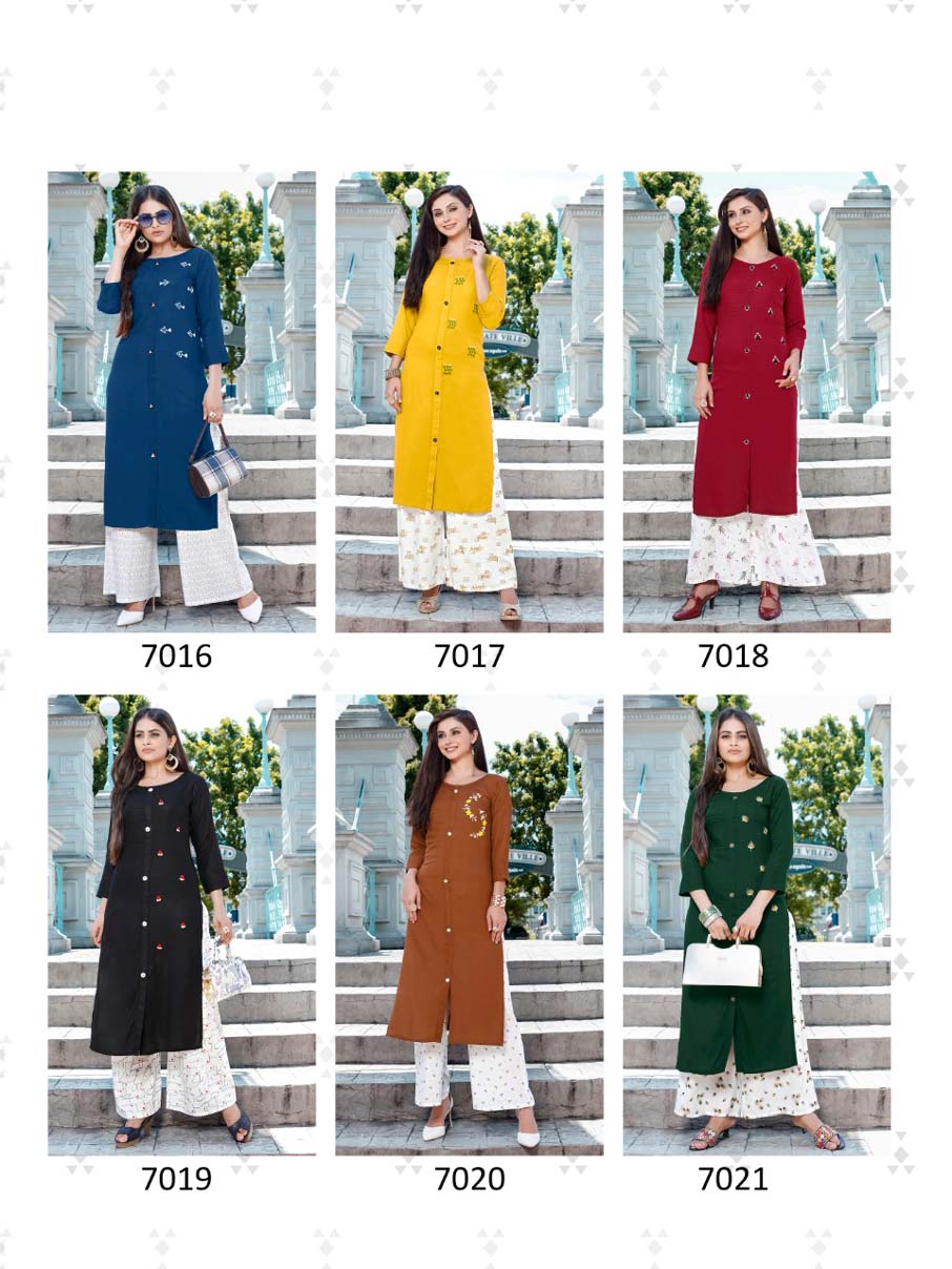 Pahechan-4 Koodee Printed Palazzo Handwork Kurti Pahechan-4 Koodee Printed Palazzo Handwork Kurti
