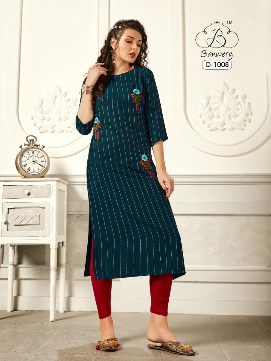 Pannu Weaving Stripe Wholesale Kurti Set Pannu Weaving Stripe Wholesale Kurti Set