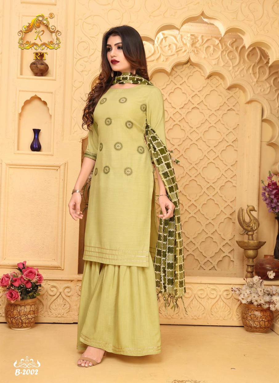 Pastel RT Rayon Kurti with Dupatta and Palazzo Pastel RT Rayon Kurti with Dupatta and Palazzo