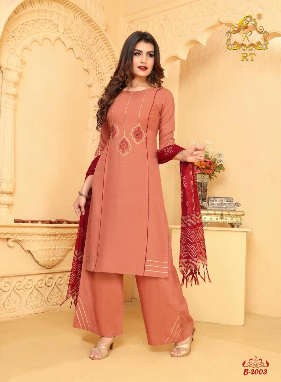Pastel RT Rayon Kurti with Dupatta and Palazzo Pastel RT Rayon Kurti with Dupatta and Palazzo