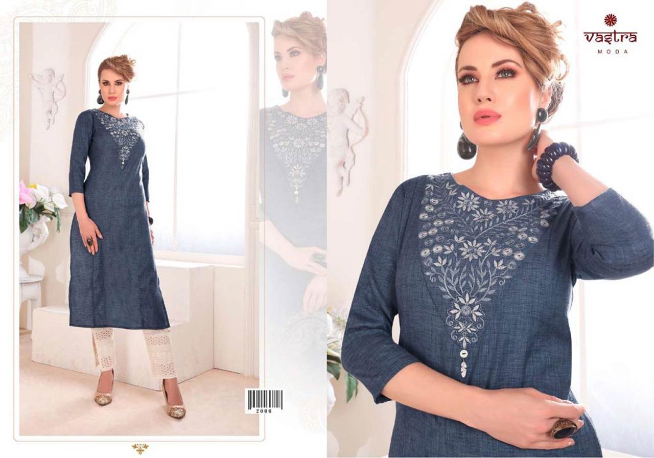 Vastra Moda Pearl Embroidered Wholesale Kurti Vastra Moda Pearl Embroidered Wholesale Kurti