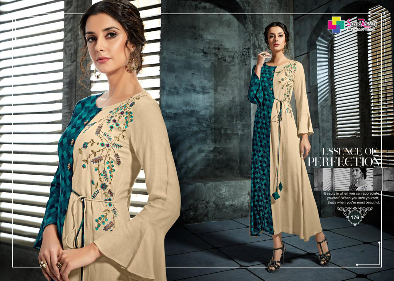 Pehel Sanskruti Silk Mills Reyon Slub Long Kurta Pehel Sanskruti Silk Mills Reyon Slub Long Kurta