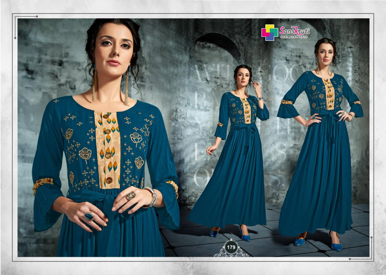 Pehel Sanskruti Silk Mills Reyon Slub Long Kurta Pehel Sanskruti Silk Mills Reyon Slub Long Kurta