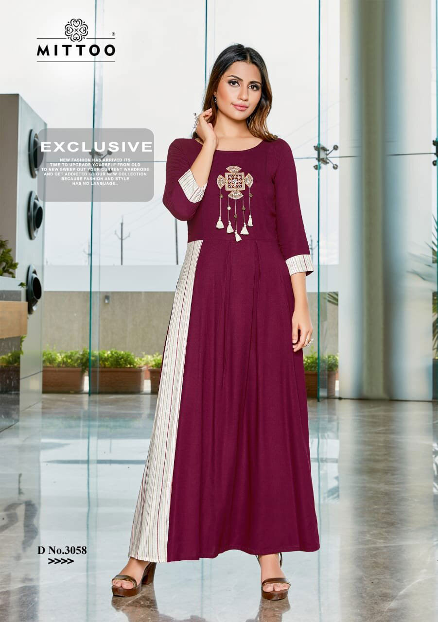 Rangat Mittoo Rayon Slub Long Kurti Manufacturer Rangat Mittoo Rayon Slub Long Kurti Manufacturer