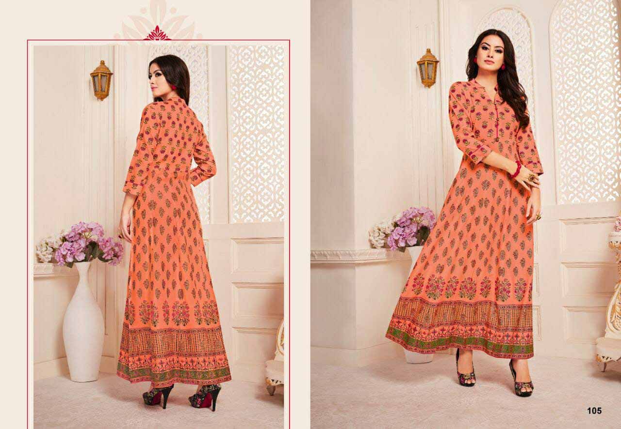 Lt Nitya Ravya Gold Printed Cotton Gowns Lt Nitya Ravya Gold Printed Cotton Gowns