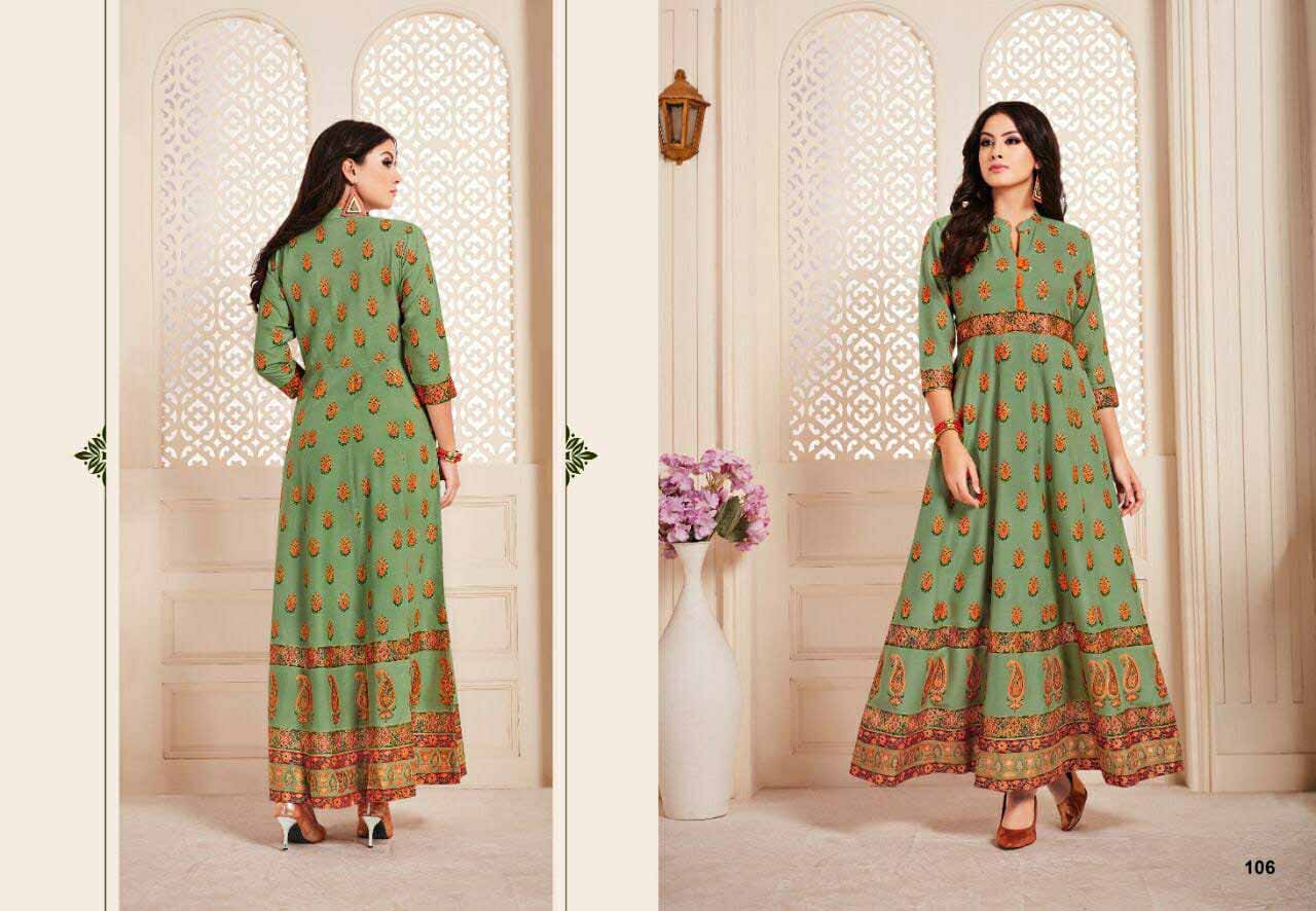 Lt Nitya Ravya Gold Printed Cotton Gowns Lt Nitya Ravya Gold Printed Cotton Gowns