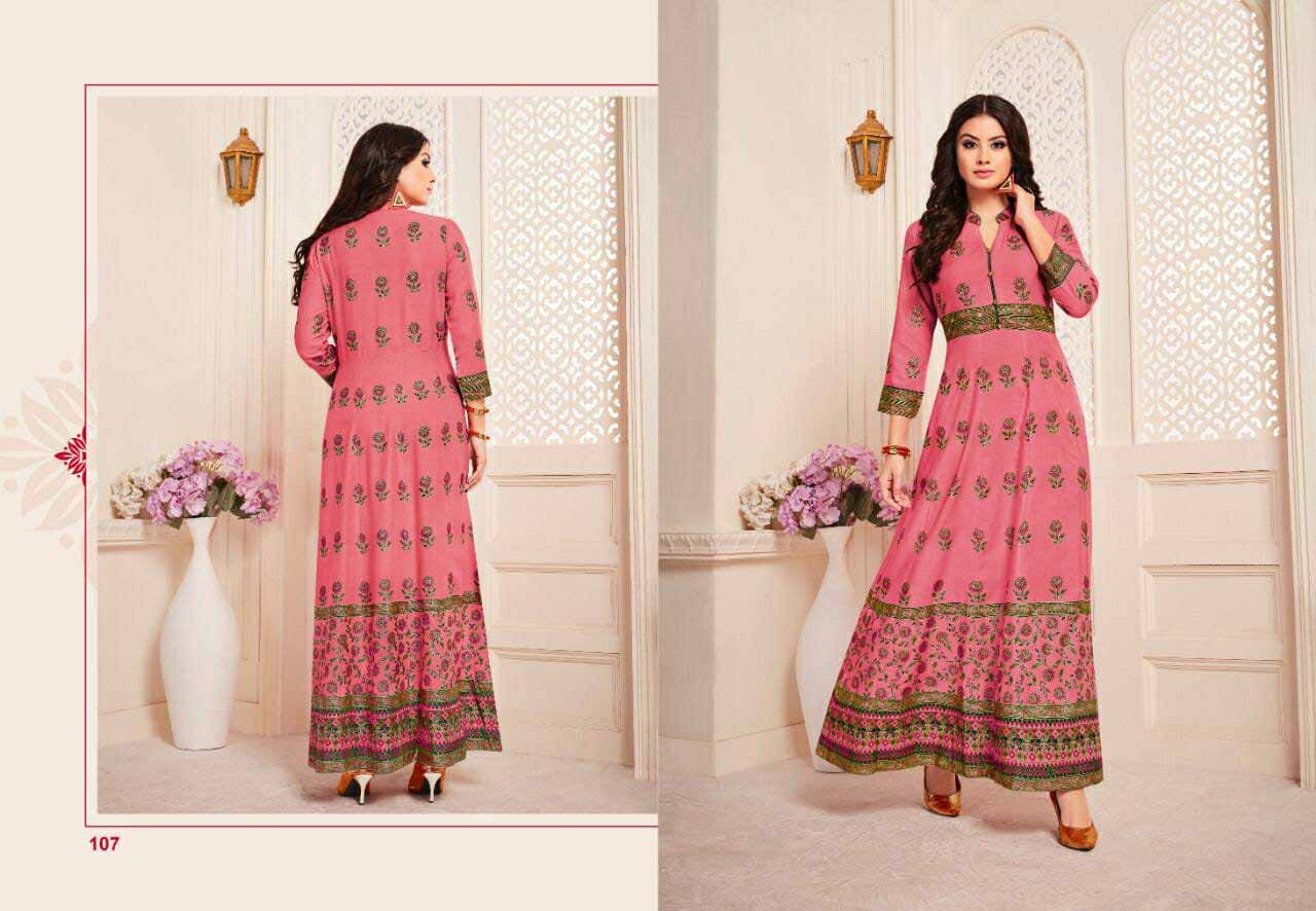 Lt Nitya Ravya Gold Printed Cotton Gowns Lt Nitya Ravya Gold Printed Cotton Gowns