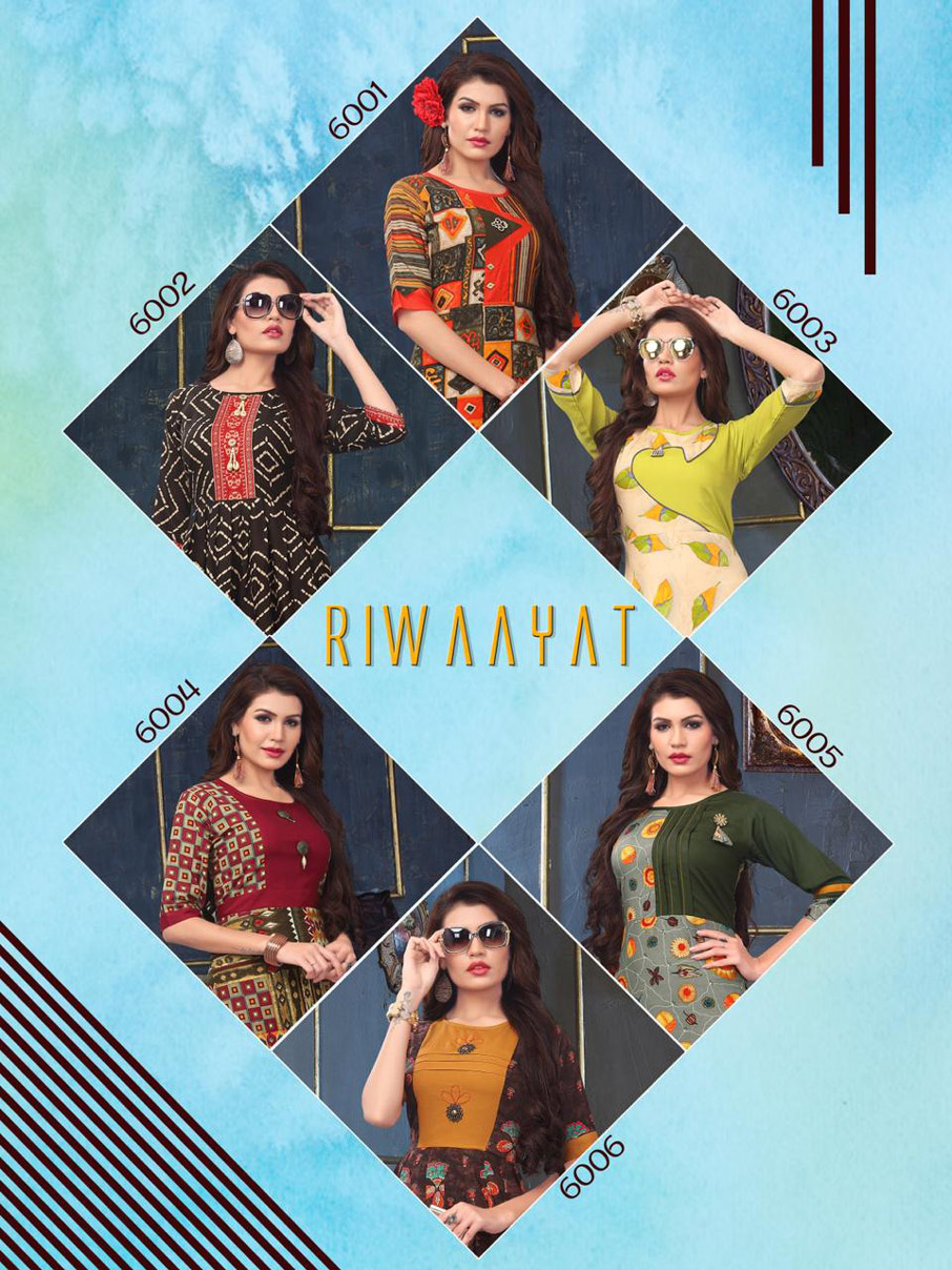 Riwaayat Rijiya Trends Flare Printed Rayon Kurti Riwaayat Rijiya Trends Flare Printed Rayon Kurti