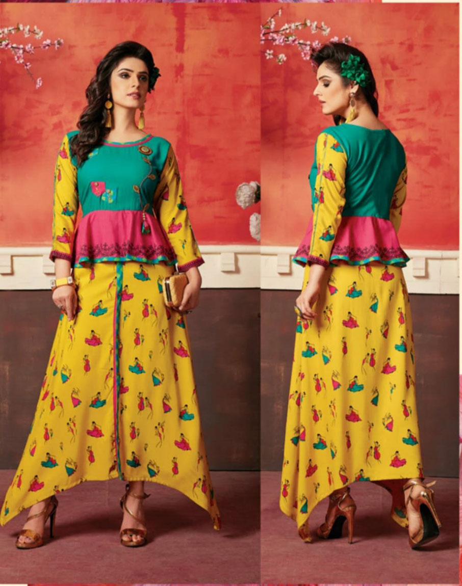 Riwaaz Morzar Design Kutchi Print Handwork Kurtis Riwaaz Morzar Design Kutchi Print Handwork Kurtis