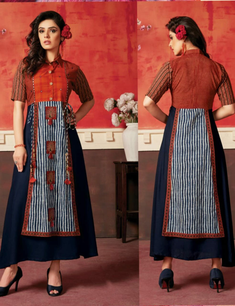 Riwaaz Morzar Design Kutchi Print Handwork Kurtis Riwaaz Morzar Design Kutchi Print Handwork Kurtis