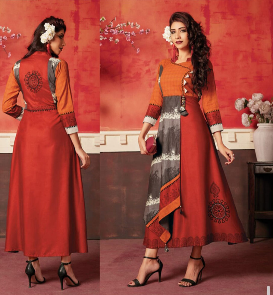 Riwaaz Morzar Design Kutchi Print Handwork Kurtis Riwaaz Morzar Design Kutchi Print Handwork Kurtis