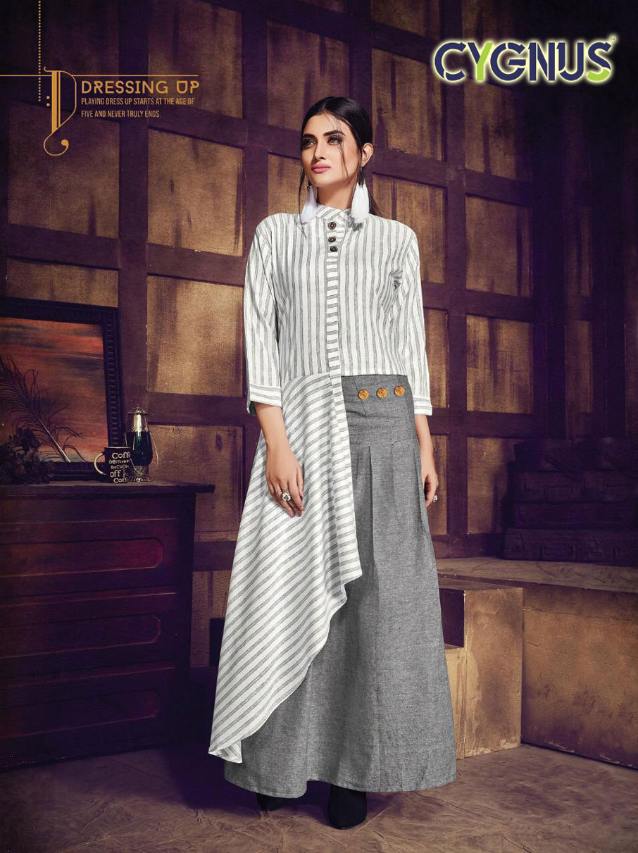 Saffron Cygnus Design Cotton Katha Work Kurtis Saffron Cygnus Design Cotton Katha Work Kurtis