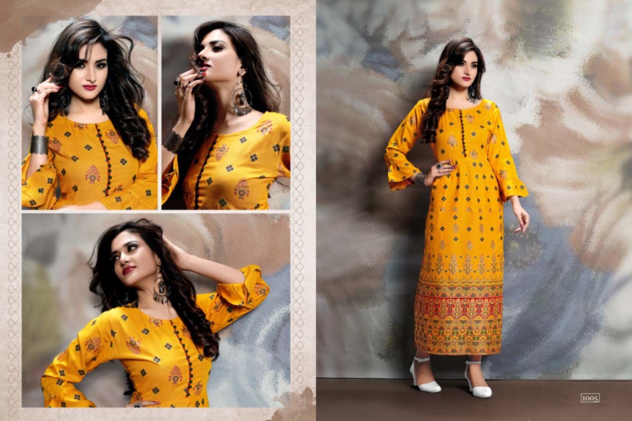 Ayush Sakhi Rayon Gold Print Kurti Catalog Ayush Sakhi Rayon Gold Print Kurti Catalog