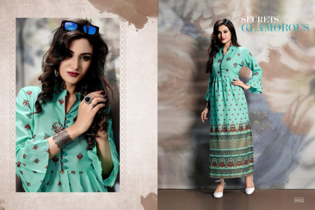 Ayush Sakhi Rayon Gold Print Kurti Catalog Ayush Sakhi Rayon Gold Print Kurti Catalog