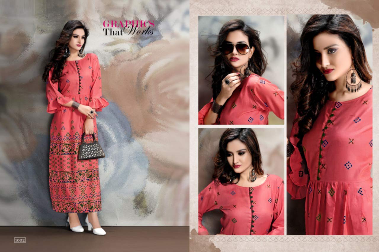 Ayush Sakhi Rayon Gold Print Kurti Catalog Ayush Sakhi Rayon Gold Print Kurti Catalog