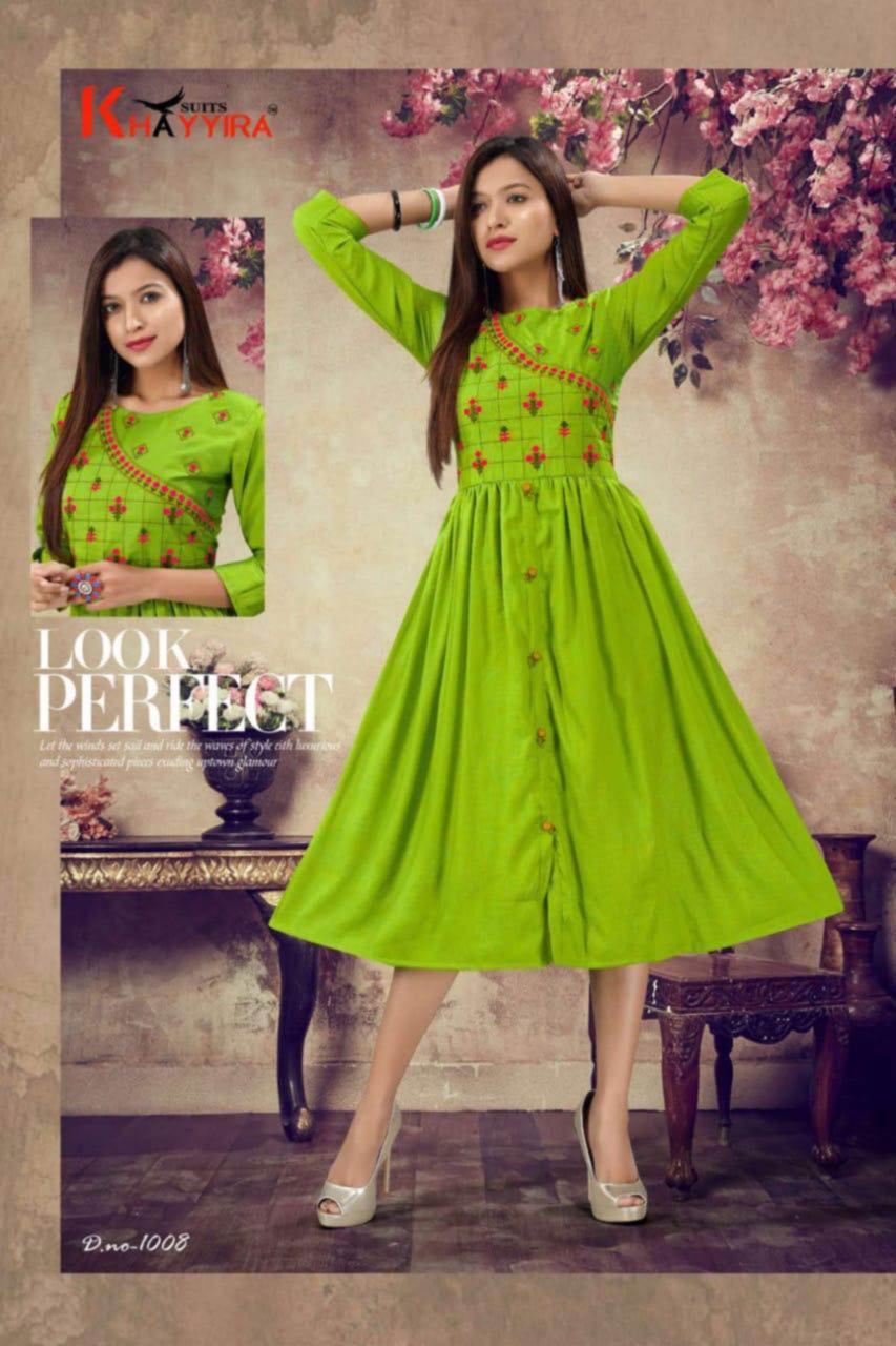 Scarlett Rayon Flair Wholesale Kurti Set Scarlett Rayon Flair Wholesale Kurti Set